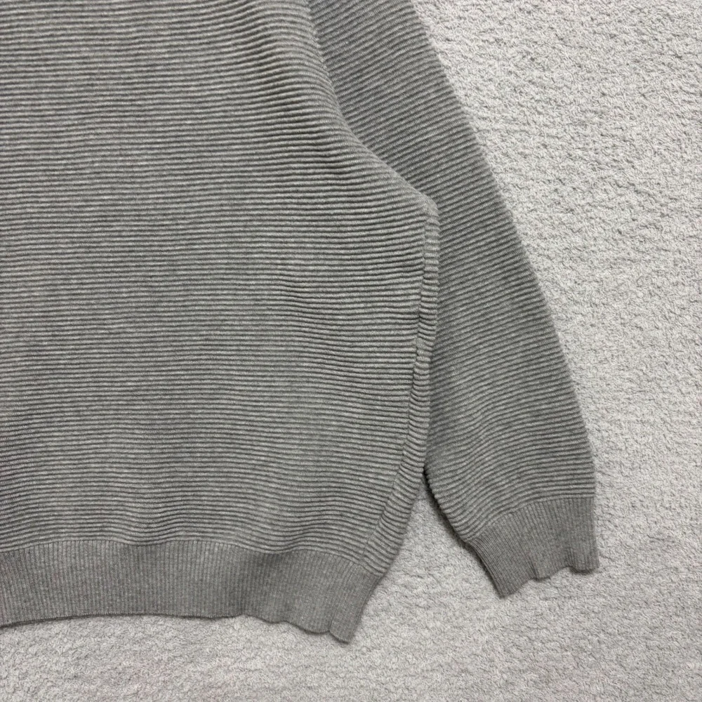 Gray Ribbed Crew Neck Pullover Sweater Size XXXL Workwear Neutral